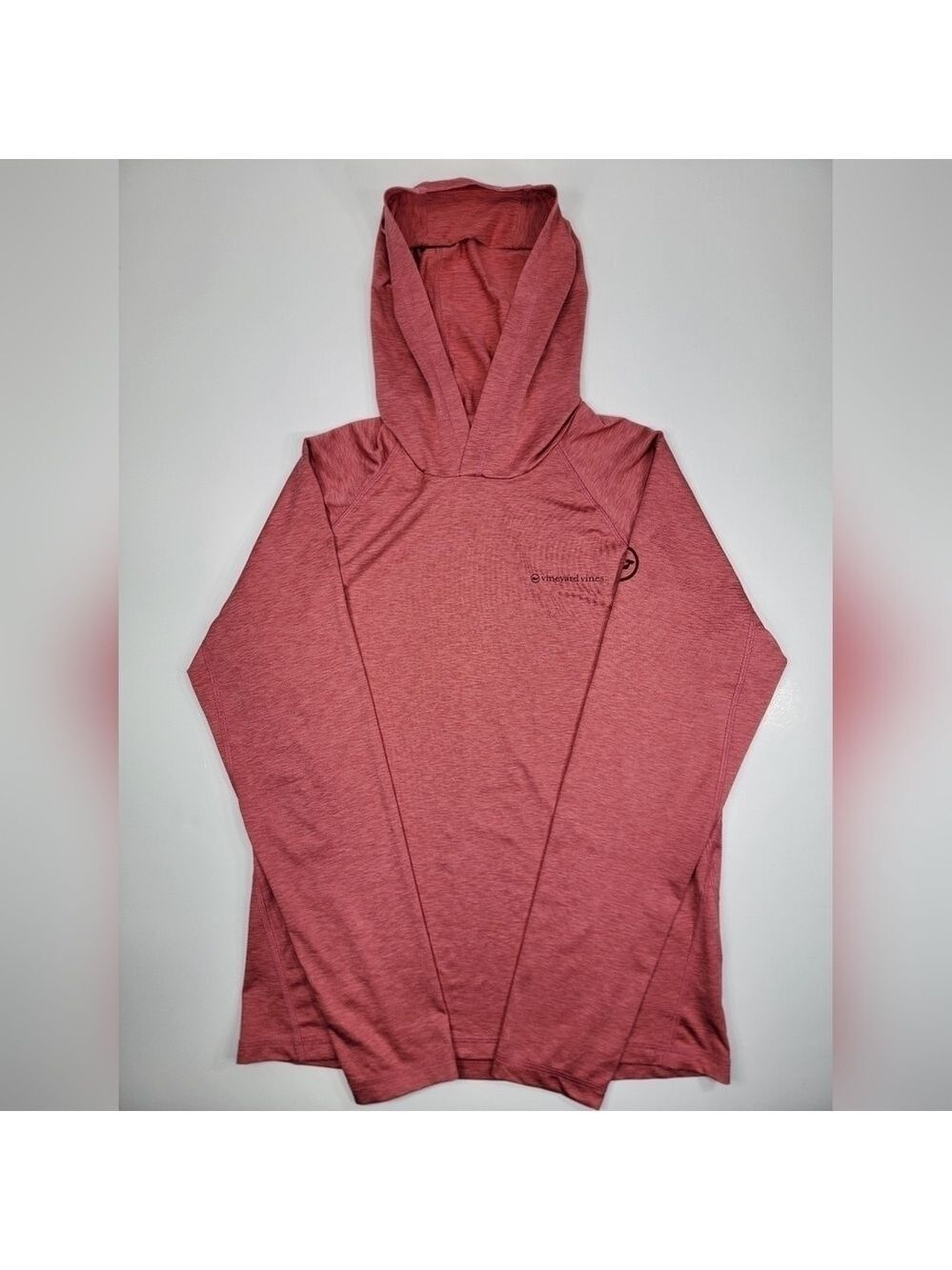Vineyard Vines Performance Hoodie Shirt Mens Small Pullover Lightweight Red Pink